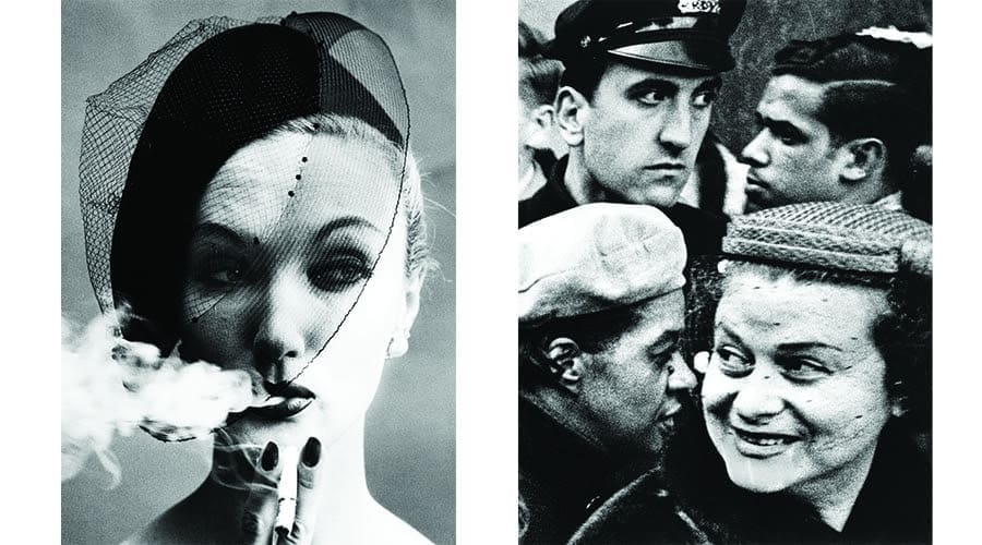 William Klein: Smoke + Veil, Paris 1958 © William Klein, Gun 1; William Klein: NY 1955 (painted 2005) © William Klein