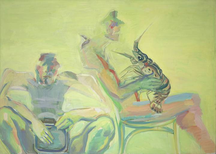 Maria Lassnig | Double Self-Portrait with Lobster (Krebsangst), 1979 | The Albertina Museum, Vienna – Permanent loan, private collection © Maria Lassnig Foundation