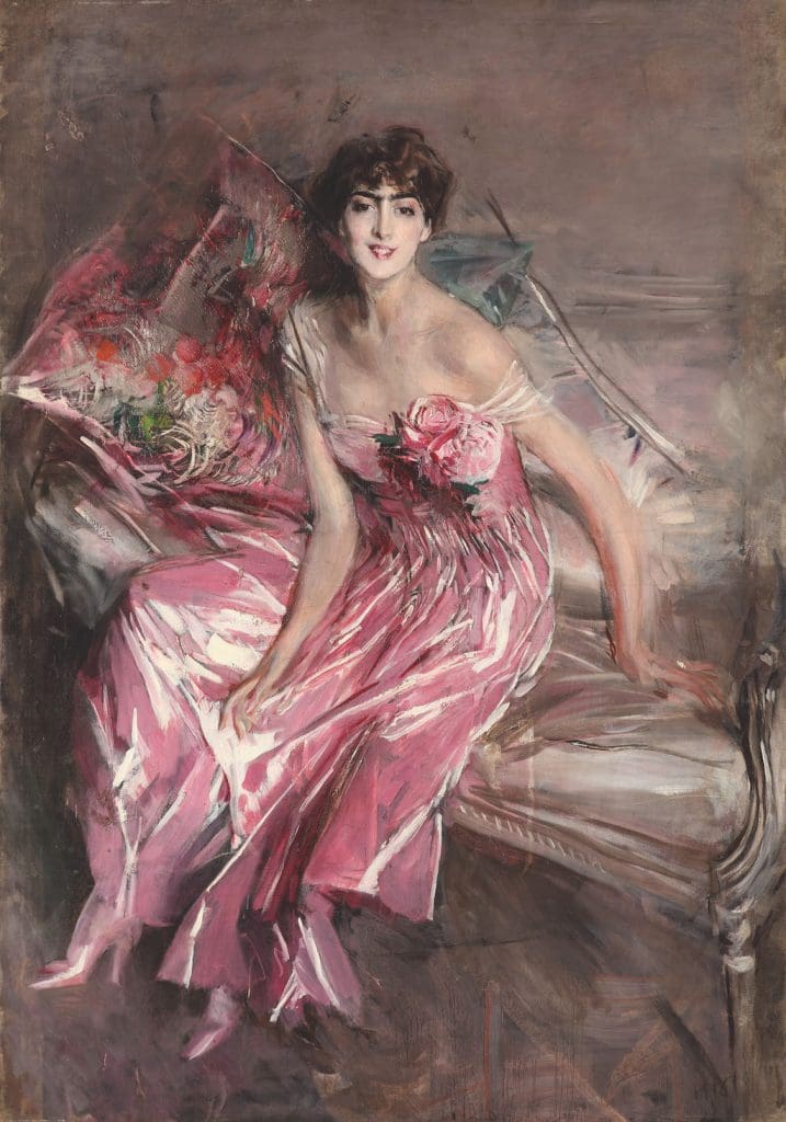 Giovanni Boldini: La signora in rosa (Olivia Concha de Fontecilla), 1916. Olio su tela, cm 163 x 113 Ferrara, Museo Giovanni Boldini
