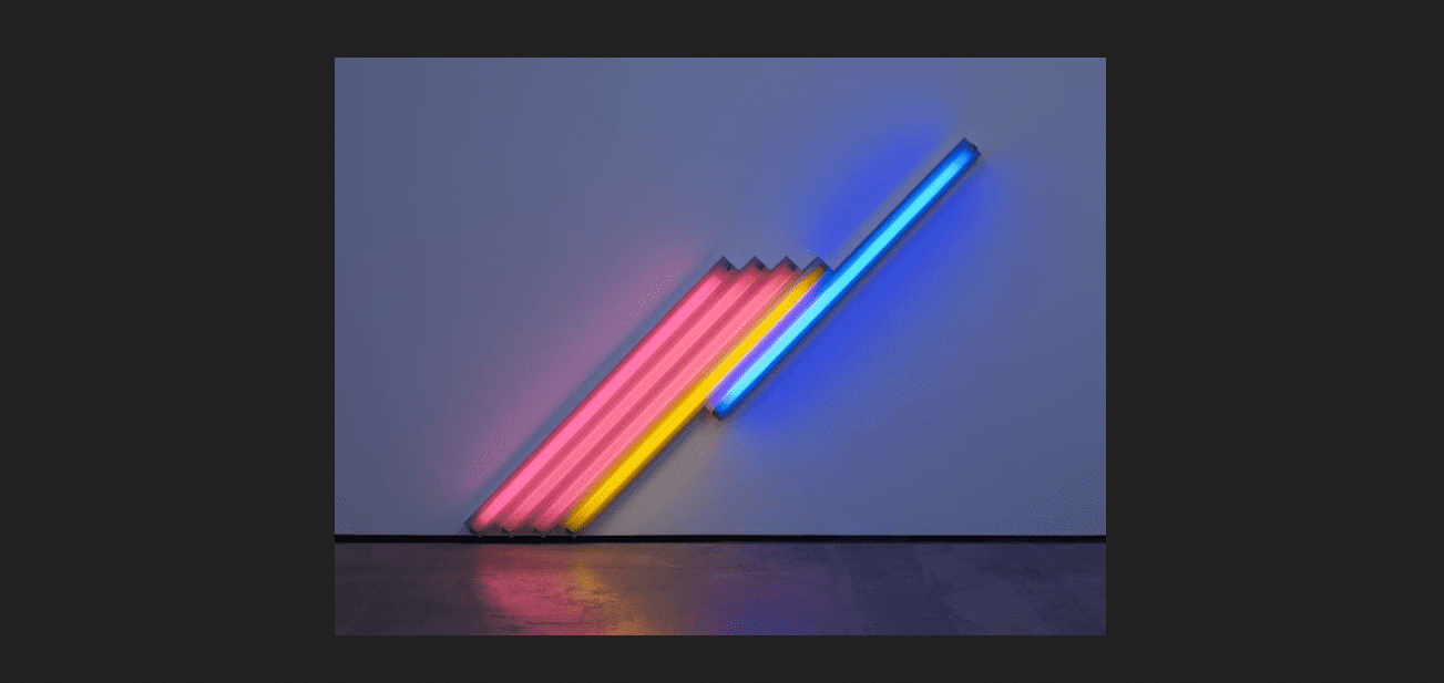 Dan Flavin, untitled (for Frederika and Ian) 3, 1987 © 2019 Stephen Flavin _ Artists Rights Society (ARS), New York Courtesy David Zwirner Dan Flavin, untitled (for Frederika and Ian) 3, 1987 © 2019 Stephen Flavin _ Artists Rights Society (ARS), New York Courtesy David Zwirner