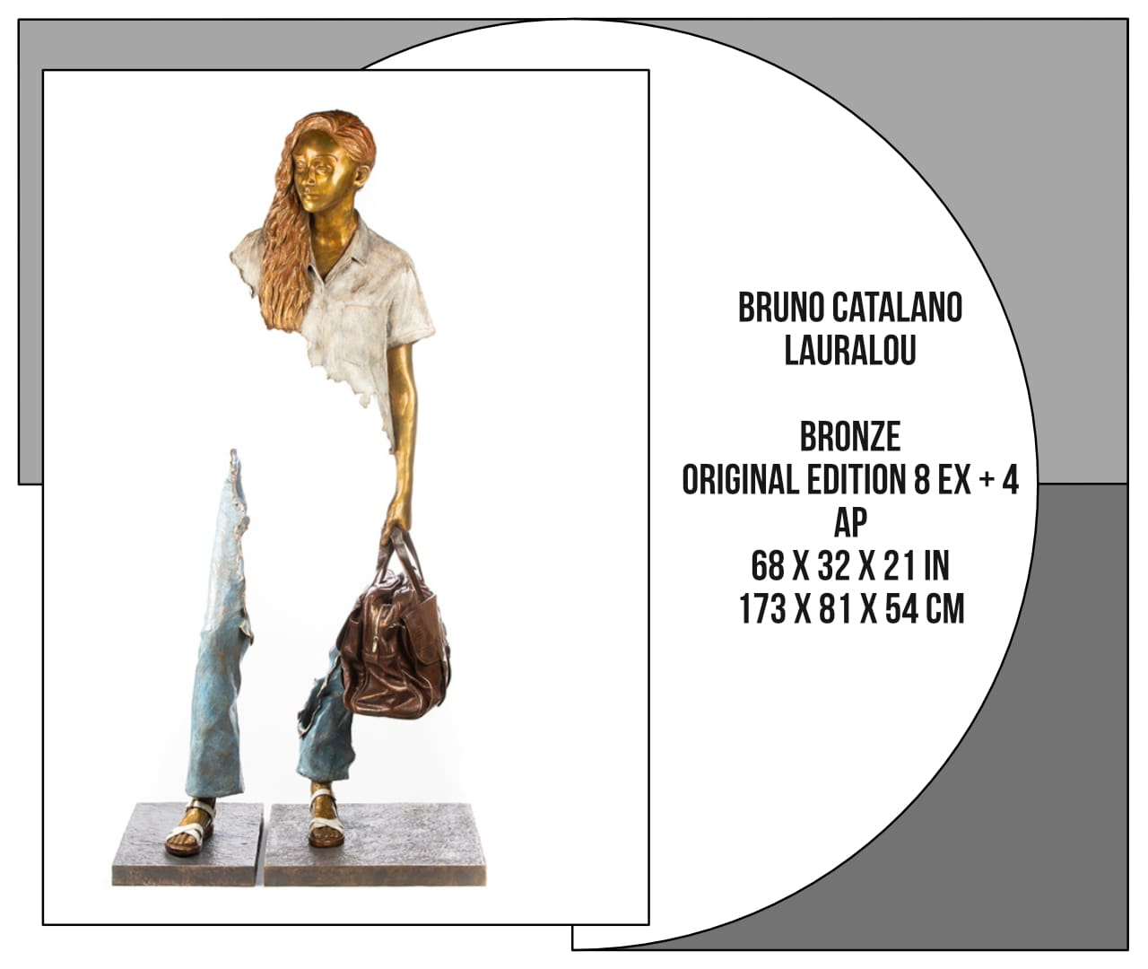 Bruno Catalano - Lauralou - bronze original edition 8 ex + 4 AP 68 x 32 x 21 in 173 x 81 x 54 cm