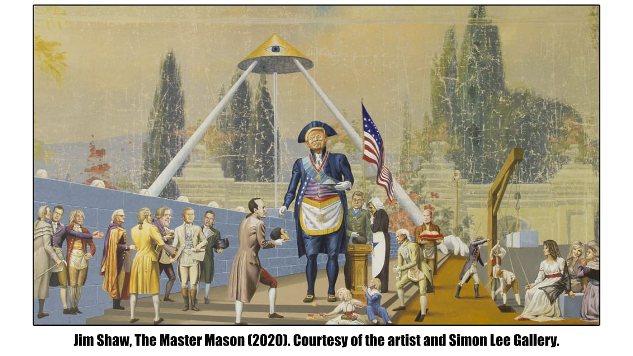 Jim Shaw, The Master Mason (2020). Courtesy of the artist and Simon Lee Gallery.