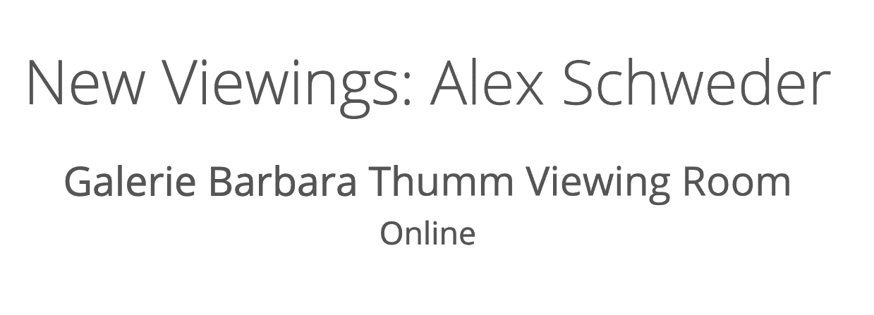 New Viewings: Alex Schweder