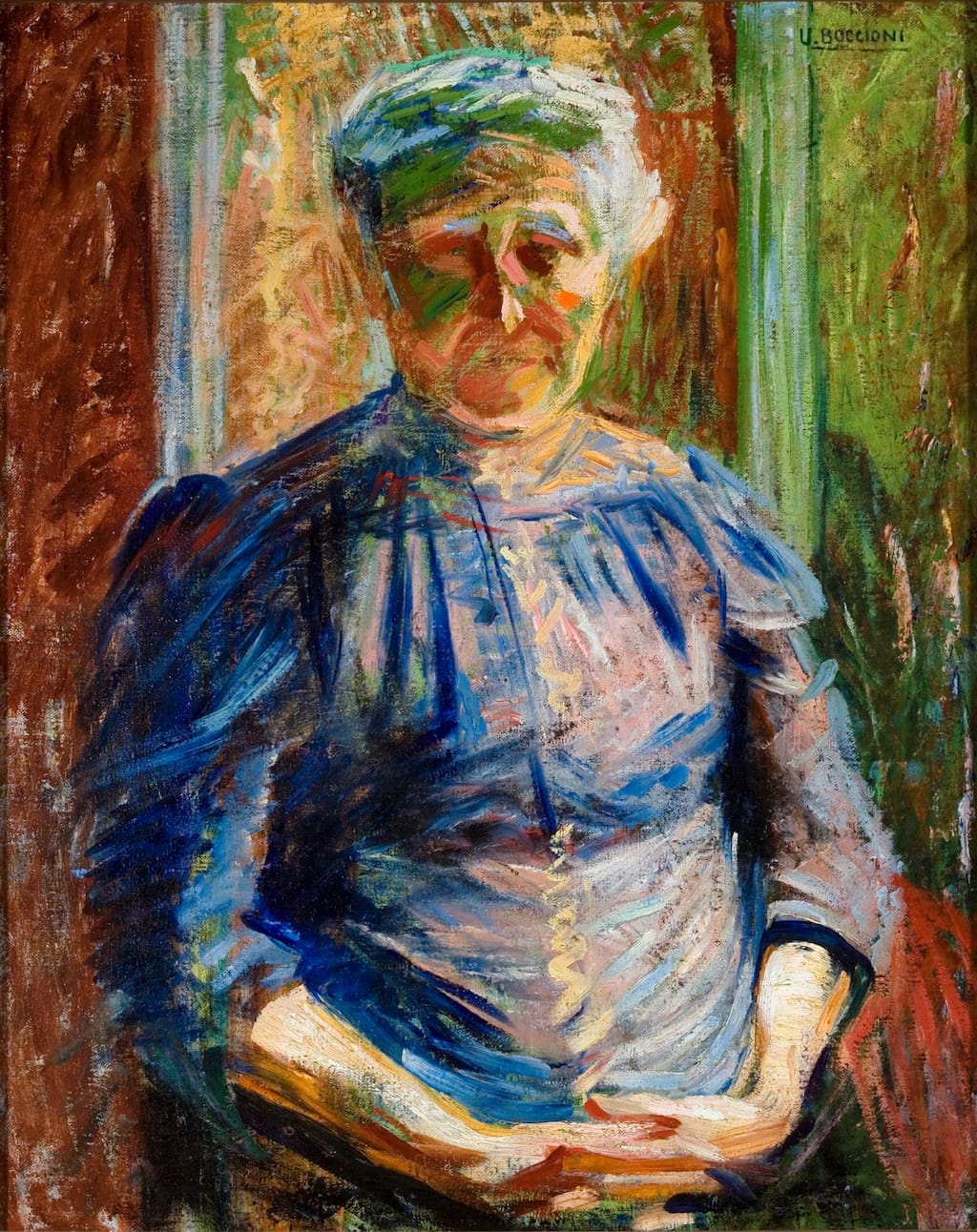 Umberto Boccioni: La madre, 1912 Olio su tela, 52 x 35 cm Piacenza, Galleria d’arte moderna Ricci Oddi