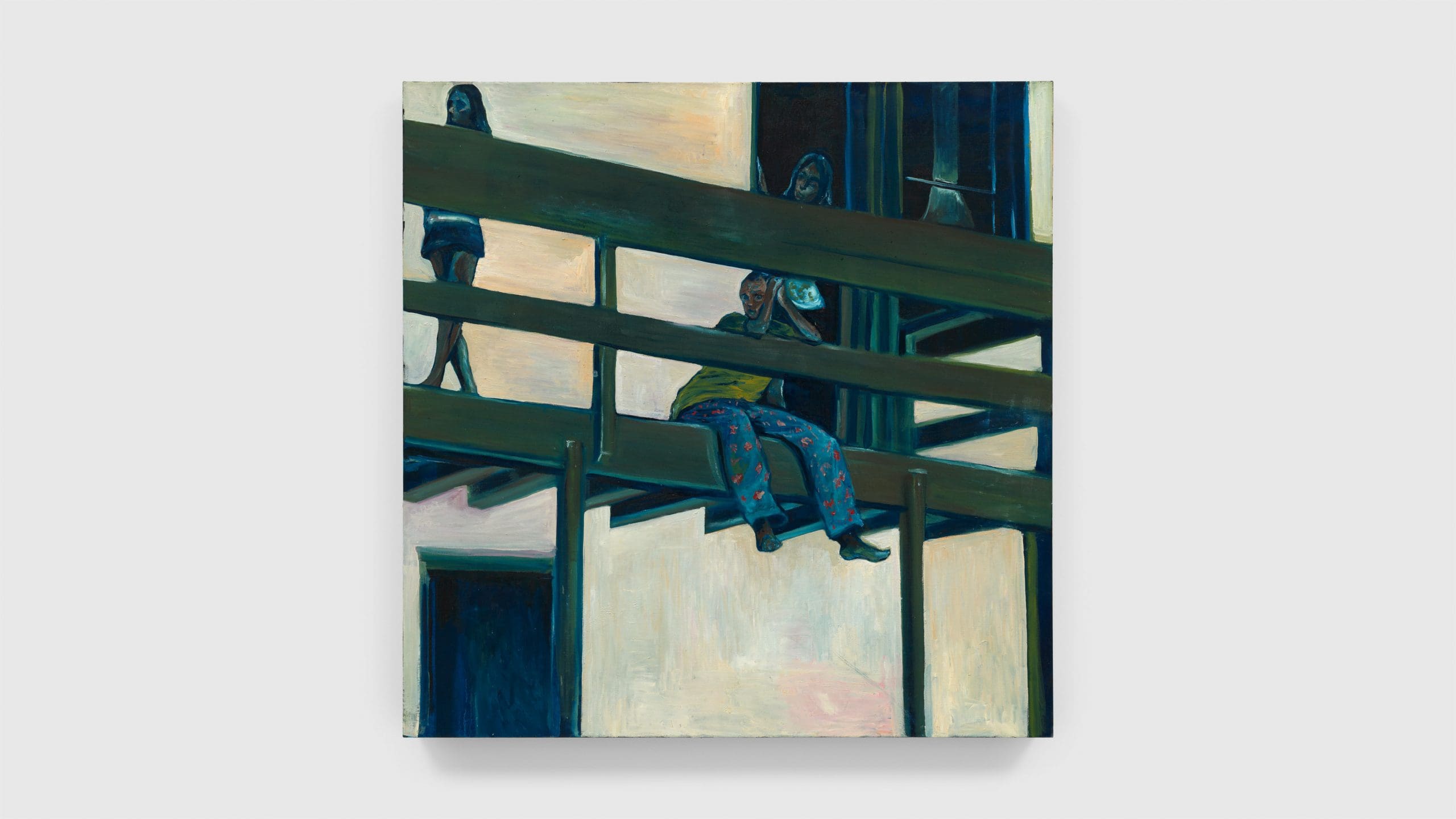 Noah Davis Another Balcony, 2009 Oil and acrylic on linen 48 x 48 inches (121.9 x 121.9 cm)