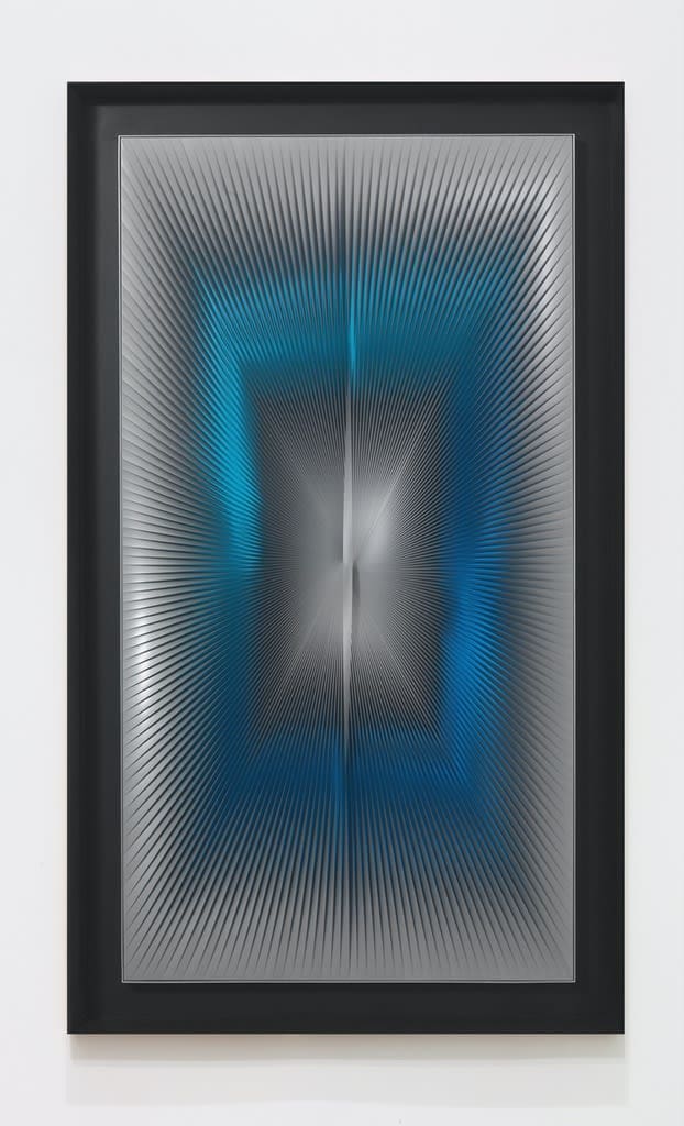 Open a larger version of the following image in a popup:ALBERTO BIASI, Porta Celeste, 1993 ALBERTO BIASI ITALIAN, B. 1937 PORTA CELESTE, 1993 PVC relief on painted wood panel 150 x 80 cm 59 x 31 1/2 inches