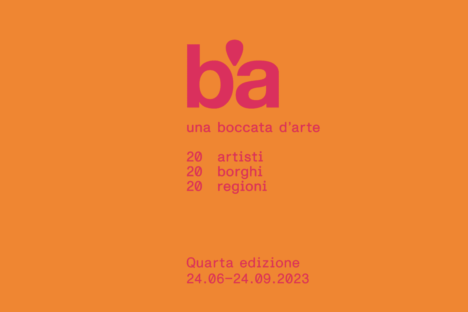 Una Boccata D'Arte. Progetto per sostenere i giovani talenti emergenti in 20 borghi italiani. Collaborazione con Galleria Continua e Threes.