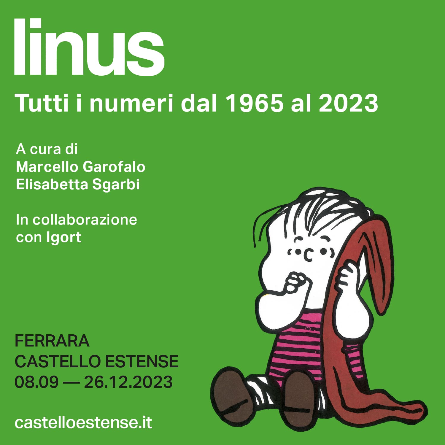 Mostra eccezionale a Ferrara: tutti i 700 numeri della rivista Linus dal 1965 al 2023. Per ricordare o scoprire Charles M. Schulz!