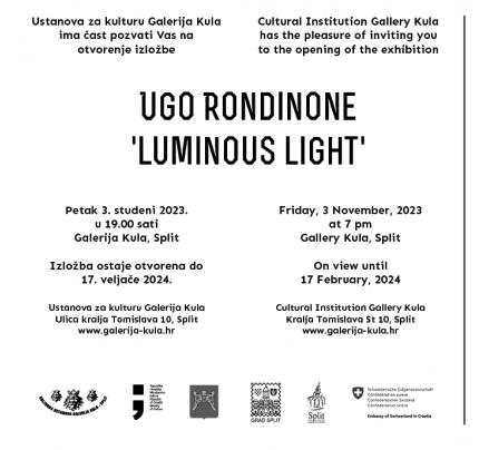 La Galerija Kula di Spalato in Croazia propone la mostra UGO RONDINONE. luminous light, fino a febbraio 2024