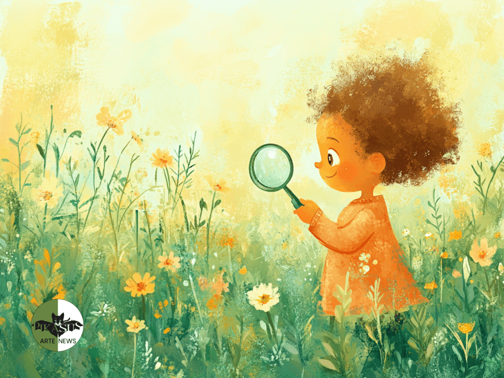 Bambina in mezzo ai fiori